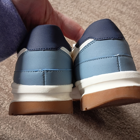 Women’s White and Blue Lace-Up Sneakers - Picture 6 of 7